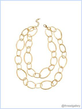Matte Gold Statement Necklace Chunky Boho Vintage Pendant Women